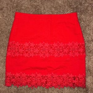 J. Crew bright red skirt extra small XS 00